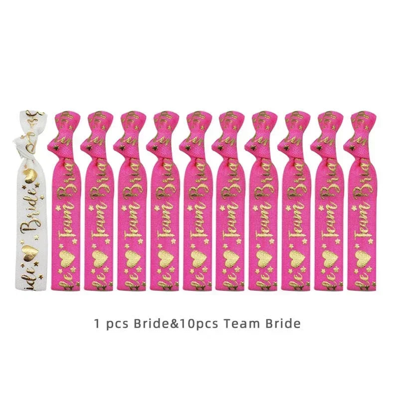 11PCS Bachelorette Party Wristbands Team Bride Bracelet Set Bride To Be Wedding Decoration Hen Party Bridal Shower Supplies