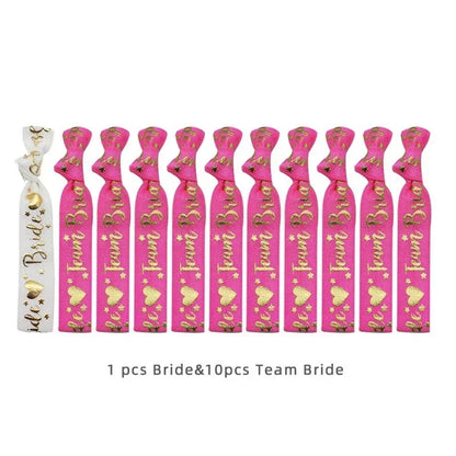 11PCS Bachelorette Party Wristbands Team Bride Bracelet Set Bride To Be Wedding Decoration Hen Party Bridal Shower Supplies