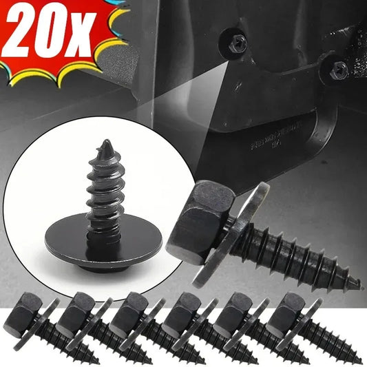 Automotive Hexagonal Self-tapping Screws Fender Splash Guard Rivet Clips 20x24mm 10-50pcs