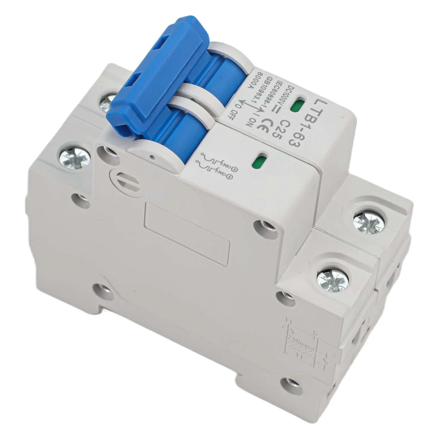 For Solar Photovoltaic Compatible DC 1000V Circuit Breaker Available in 6A to 63A Rated Currents for Overload Protection