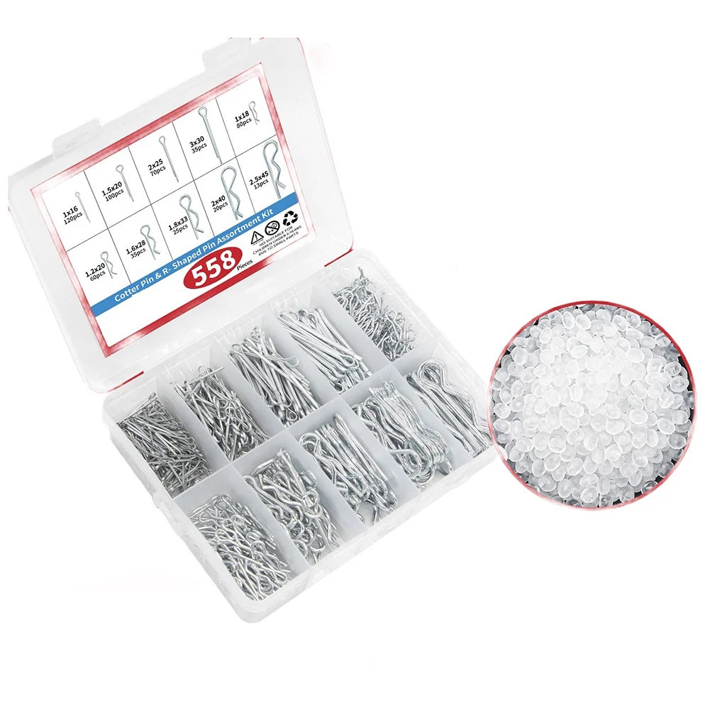 Stainless Steel Cotter Pin Set — Split Pin DIY Fasteners Kit for Electrical & Mechanical Projects