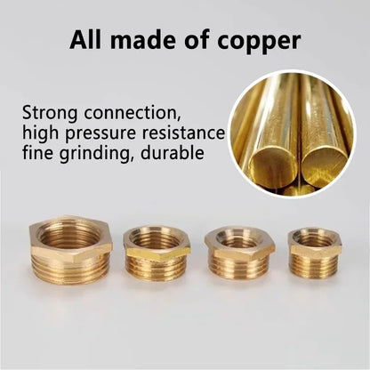 Brass BSP Reducing Hexagon Bushing Adapter Fitting Male to Female Connector for Fuel Water Gas Oil 1/8" 1/4" 3/8" 1/2" 3/4" 1"