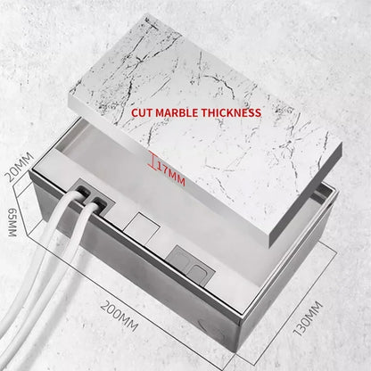 Hidden Inlaid Floor Socket Ultra-thin Design Built-in Multiple Power EU FR UN US AC Power Outlets and USB Charging Port