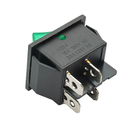 Rocker Switch 4 Pins DPST with Waterproof Cover Rated 16A 250VAC for Use in Industrial Machines and Electrical Appliances