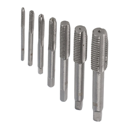 7Pcs For M3 Metric Thread Tap Drill Bits Set with HSS Straight Fluted Screw Taps for Stainless Steel and General Steel