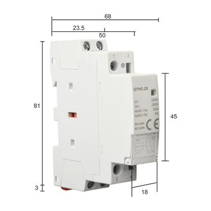 25A Contact Din Rail Mount RoHS Compliant Transparent Flip Cover Flame Retardant Plastic Low Power Consumption