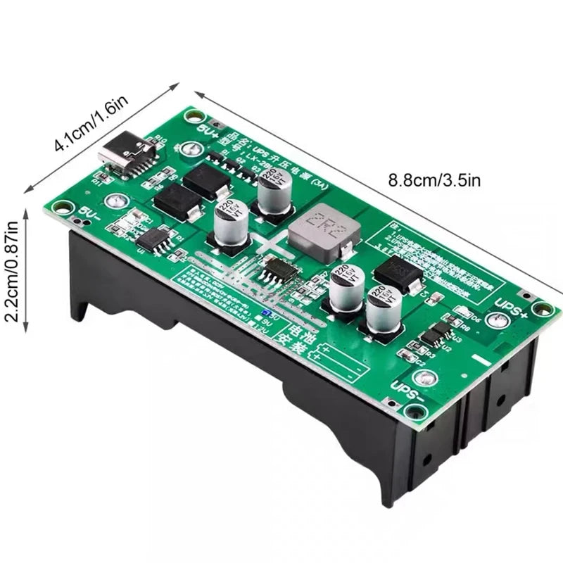 3A High-Power 18650 Lithium Battery Boost Module 5V-12V Charging and Discharging Board for UPS