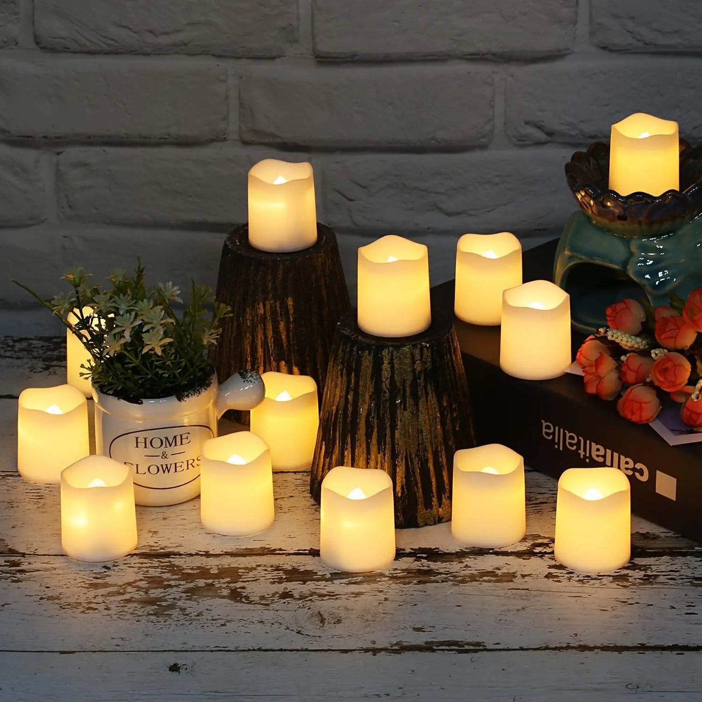 LED Electronic Candle 6-96ps Battery Operated Flameless Tea Light Candles Night Lights for Wedding Birthday Party Decor