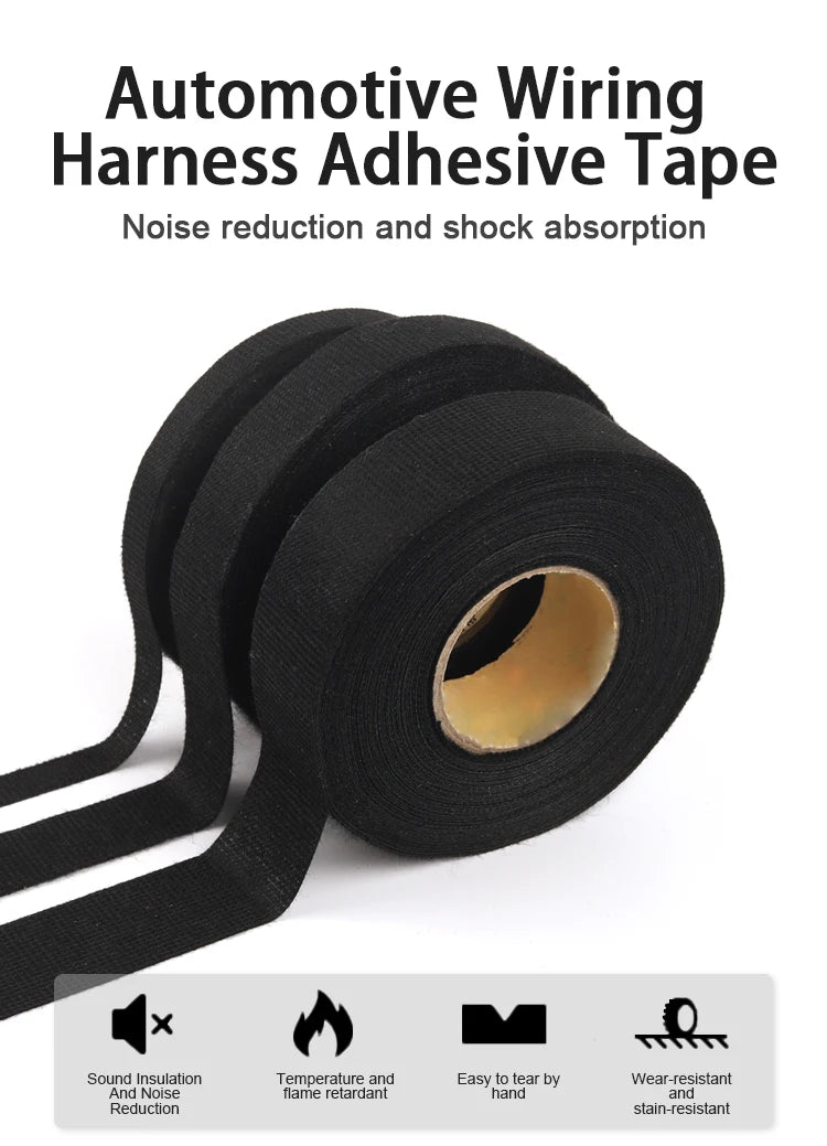 15m High Temperature Resistant Flame Retardant Velvet Electrical Tape for Car Engine Compartment Insulation