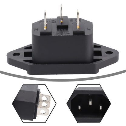 Power Connector 3 Pin Charging Socket AC-04 Built-in Male Female Rated 250V 10A for Battery and Electrical Use