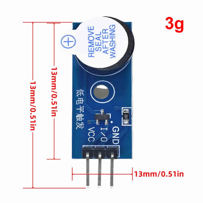 Active Passive Buzzer Module DC 3.3-5V Low Level Trigger Sound Sensor Control Board for Arduino and Smart Car Projects