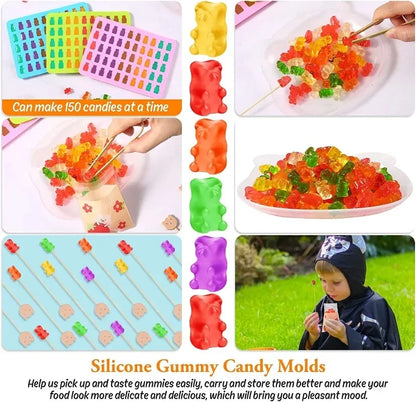 100/50x Candy Silicone Chocolate Mold Baking Supplies DIY Fudge Chocolate Candy Making Molds Gummy Bear Mold With Dropper Pastry