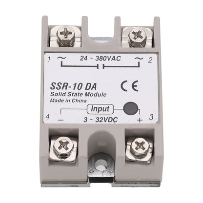 Single Phase Solid State Relay SSR-10DA DC Controlled AC Single-phase Solid State Relay 10A DC-AC Relay 3-32V DC To 24-380V AC