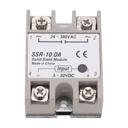 Single Phase Solid State Relay SSR-10DA DC Controlled AC Single-phase Solid State Relay 10A DC-AC Relay 3-32V DC To 24-380V AC