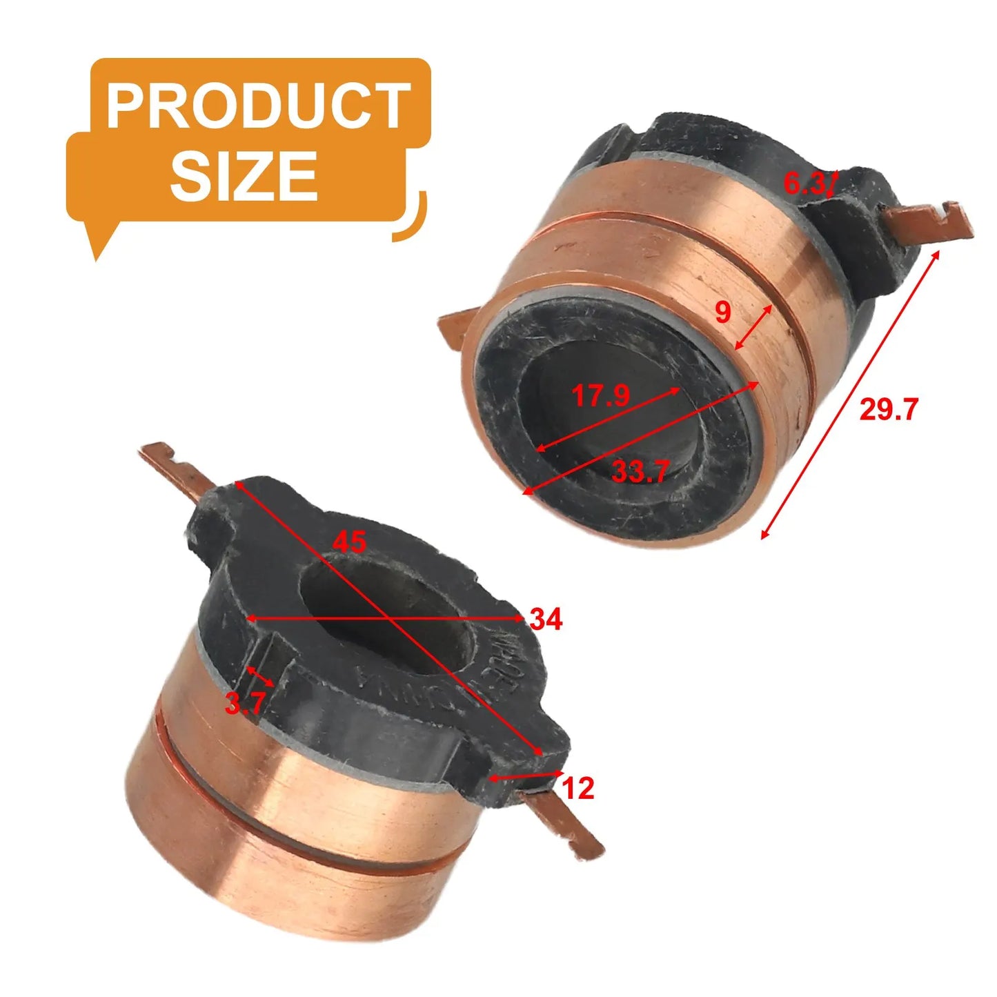 Black Collecting Ring Collecting Ring 33.7mm 33.7x17.9x9(29.7)mm For DC Motor For Power Tools JDH-008-2 Smoothly And Efficiently