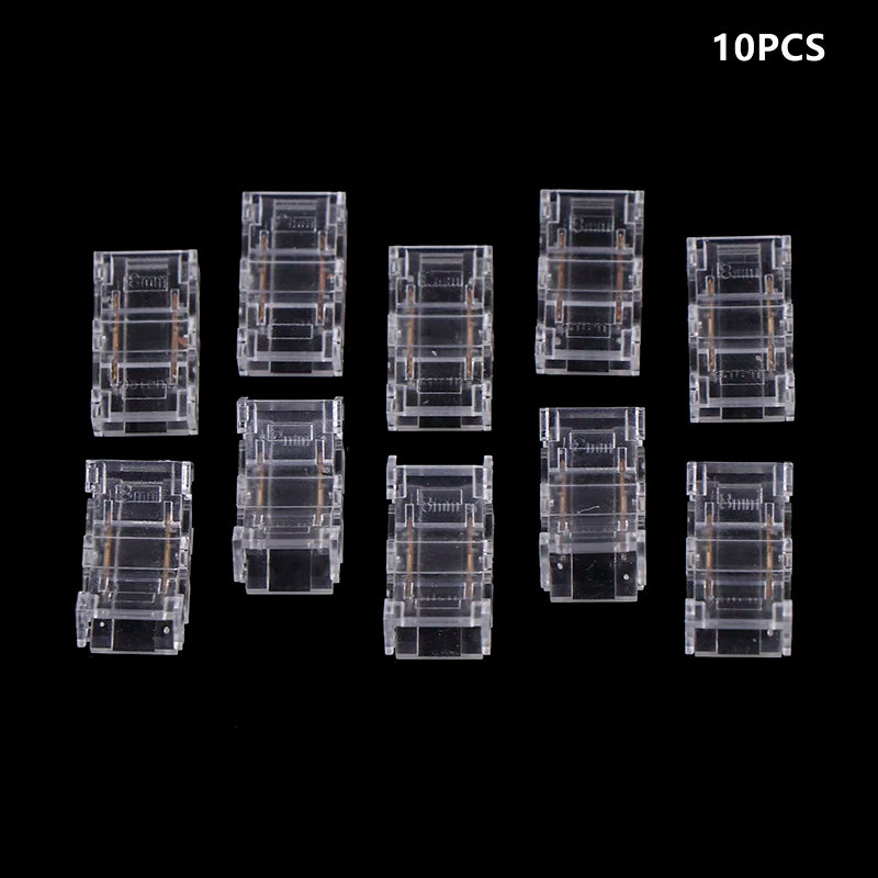 10pcs 2pin 8mm COB LED Strip To Strip LED Connectors Strip To Wire Connection Solderless Extension For 8mm COB LED Strip Lights