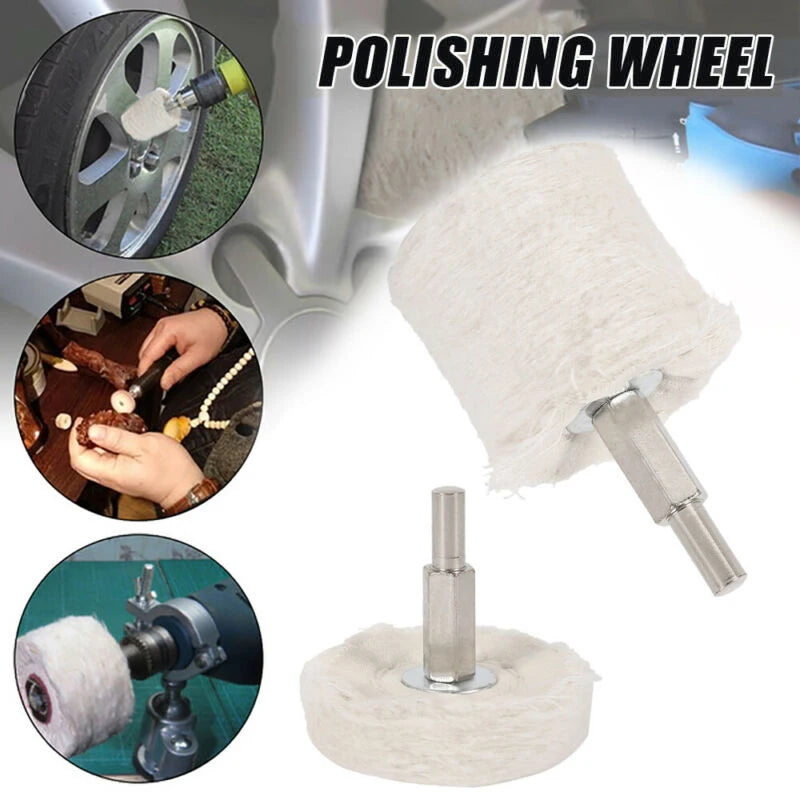 6PCS Stainless Steel Polishing Wheel Set | Cloth + Steel Polisher for Metal, Jewelry, Glass, Aluminum, Ceramic, Wood