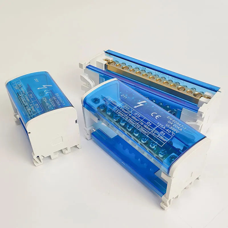 UK207 UK211 UK215 UK407 UK411 UK415 DIN Rail Terminal Block 125A Electrical Distribution Junction Box 1 In 2 4 6 Out