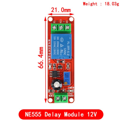 DC 5V/12V Time Delay Relay Module NE555 Timer Control Switch for Car and Electronics
