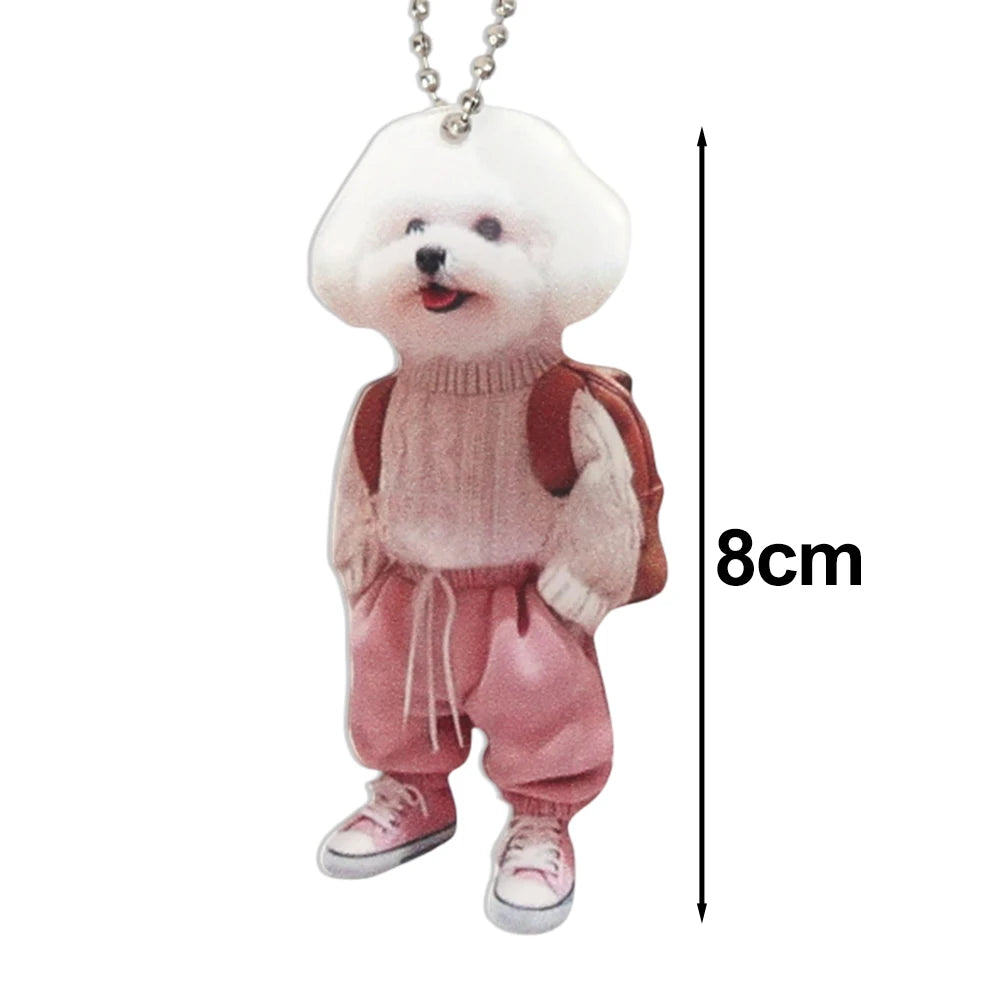 Cute Teddy Dog Car Hanging Ornament Keychain Pendant