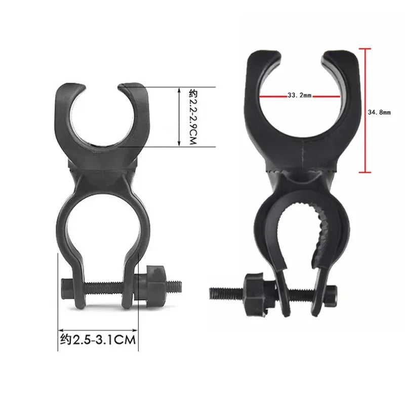Christmas Bicycle Handlebar Flashlight Clip Holder Riding Universal 360 Degree Rotating Bike Torch Mount Clamp Grip Bracket