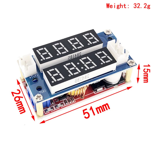 XL4015 5A Adjustable DC-DC Step-Down Module – CC/CV LED Driver with Voltmeter & Ammeter