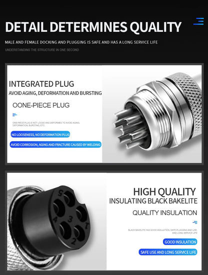 GX12 2/3/4/5/6/7 Pin Male & Female Docking Aviation Plug & Socket Circular Waterproof Thread Butt Joint Connector