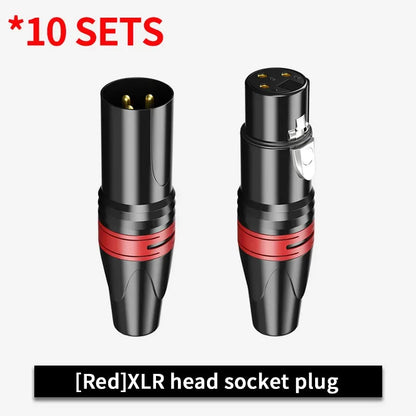 3Pin XLR Color Head Pure Copper Pin Male and Female Audio Microphone Connector Canon Welding Plug Socket