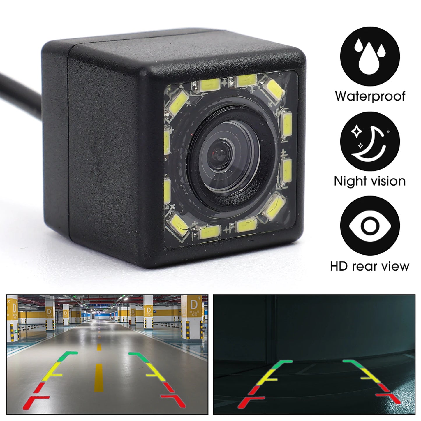 Waterproof 12 LED Rear View Camera HD Night Vision Backup Parking