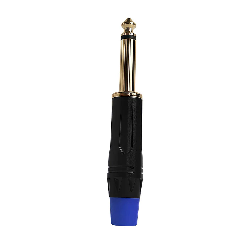 6.3mm Mono Plug to Gold RCA Connector Coaxial AV Audio Video Solder Adapter for Speaker Amplifier Mixer PC DIY