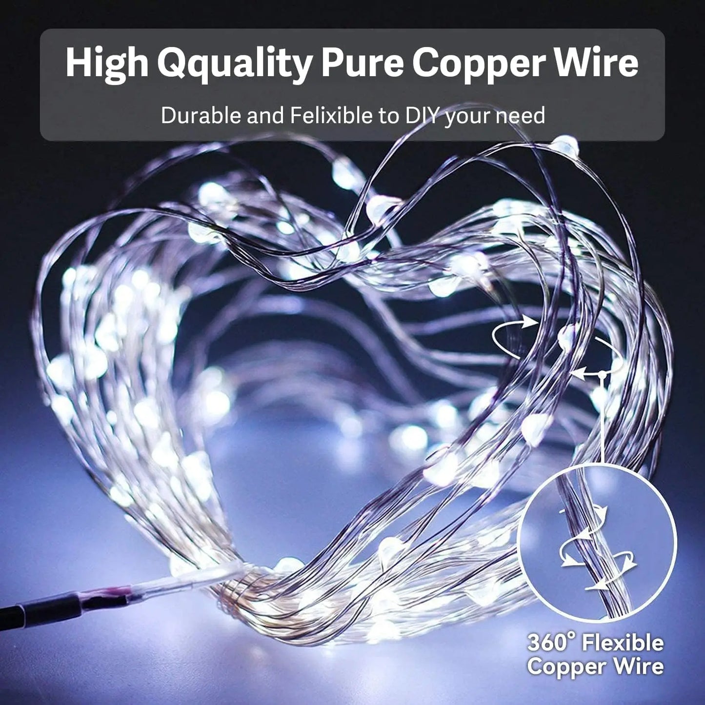 USB Copper Wire LED String Lights Waterproof Fairy Garland 2M/100LED