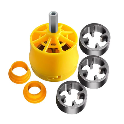PPR Pipe Threader Kit With 1/2In 3/4 In 1 Inch Dies Pipe Threader Pipe Round Die PVC Pipe Threading Tool Kit Power Tool Parts