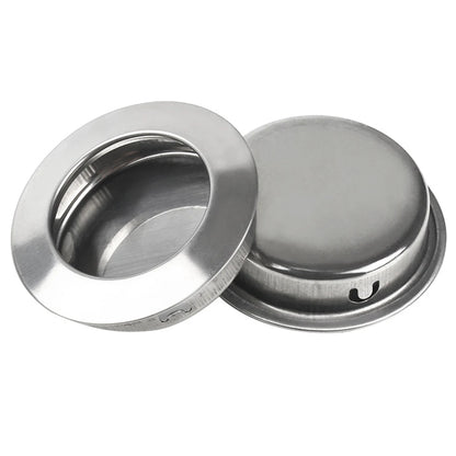 Stainless Steel Satin Circular Flush Sliding Door Handle Set Recessed Round Pull Handle for Pocket Doors Interior Use