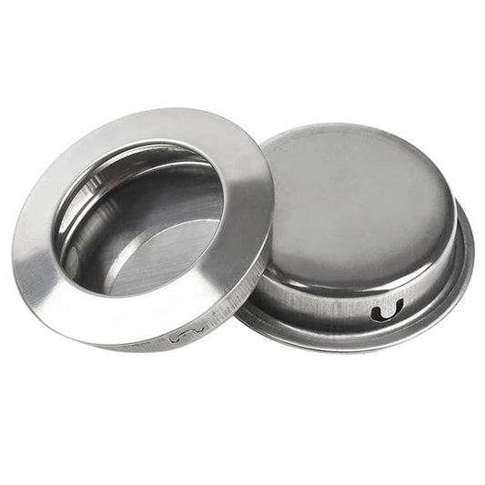 Stainless Steel Satin Circular Flush Sliding Door Handle Set Recessed Round Pull Handle for Pocket Doors Interior Use