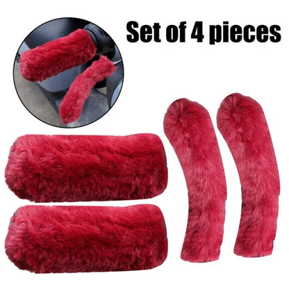 Winter Plush Handlebar Grip Covers Thick Warm Motorcycle