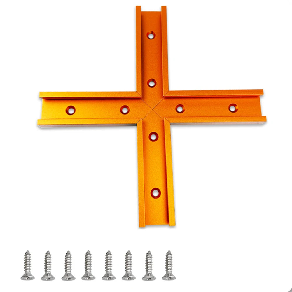 T-Track Intersection Slot Woodworking Chute Miter Gauge Guide Rail With Holes Drill Bits Saw Blades Cutting Tools