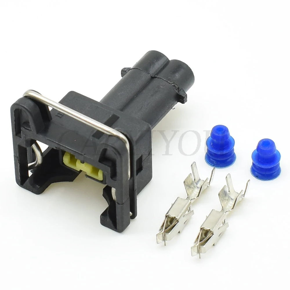 2 Pin Automotive Fuel Injector Connector Male Female Engine Oil Sensor Plug with Terminals