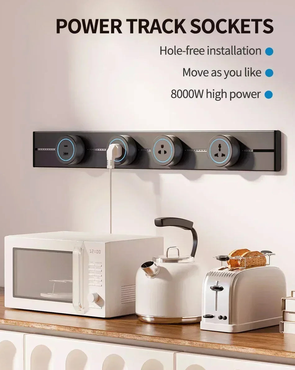 Track Socket Wall Power Rail Movable Sockets High-End Home Appliance P ...