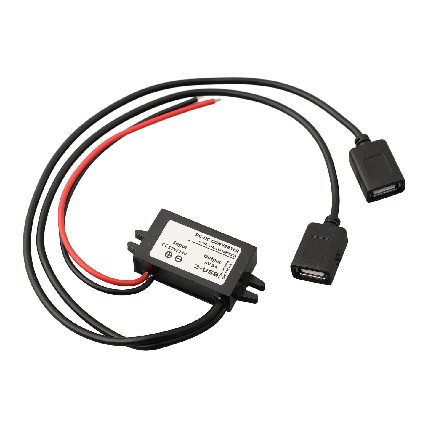 Converter 2 USB 3A 5V DC 3A Converter WG-1224S0503C2 63*27*14mm Car Charger Adapter Power Converter USB Converter