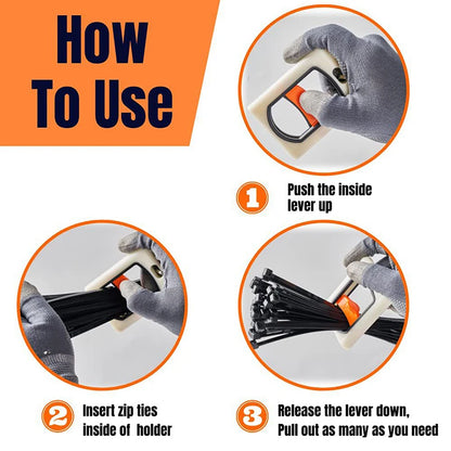 Portable Cable Tie Organizer – 1pc Square Fluorescent Cable Management Holder for Home & Office Storage
