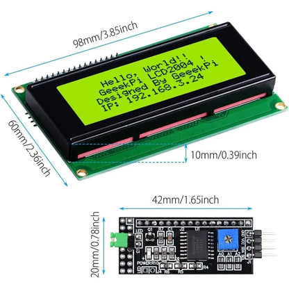 LCD2004 20x4 Character LCD Module with I2C/IIC Serial Interface for Arduino