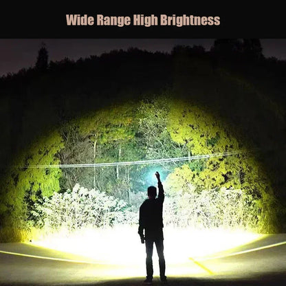 Super Bright Flashlight with Flame Ignition Type-C Rechargeable Outdoor Zoomable Aluminum Alloy Floodlight Camping Adventure