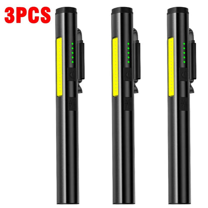 Portable UV LED Pen Light USB Rechargeable Work Lantern with Magnet