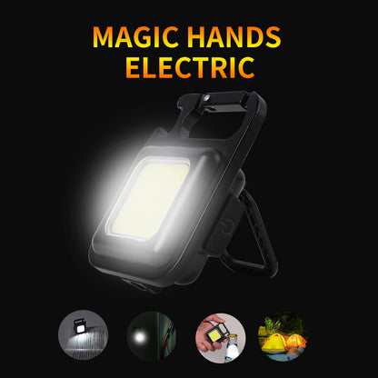 Mini Portable Led Flashlight USB Rechargeable Keychain Light Pocket Torch COB Work Lights Outdoor Camping Emergency Lamp Lantern