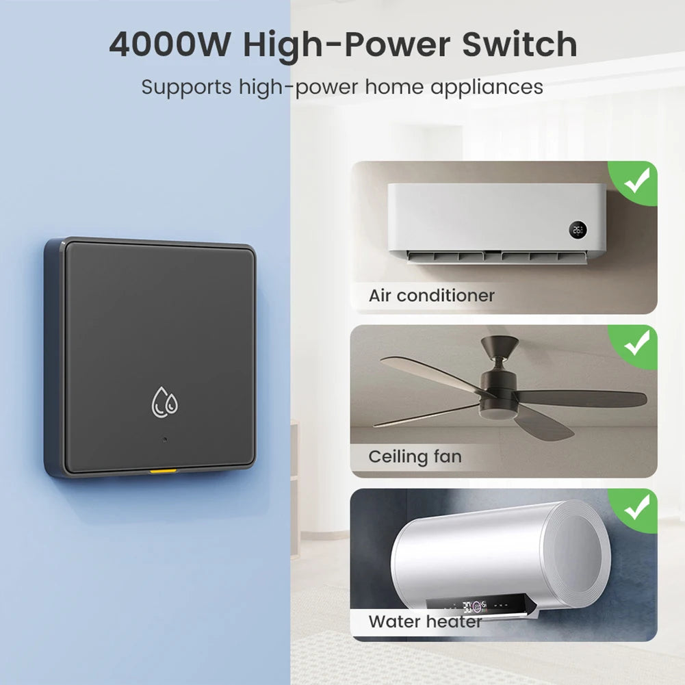 App Controlled Wall Switch Circuit Breaker Energy Monitoring Switch 4000W Power Switch Circuit Isolation Board Easy Installation