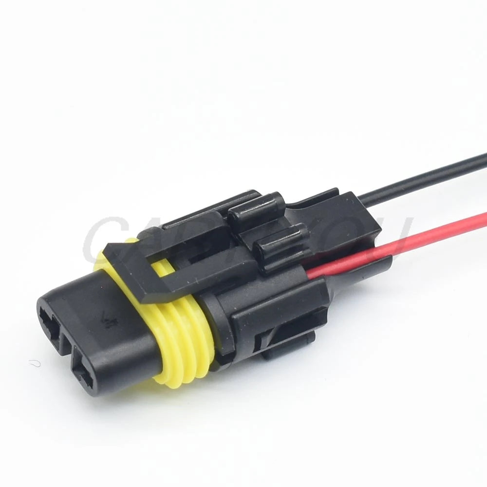 2 Pin Automotive Waterproof Connector for Head Lamp, Fog Light, and Daytime Running Light Plug with Pins Compatible with H27 880 881