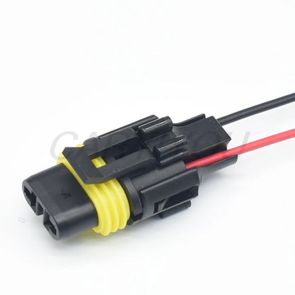 2 Pin Automotive Waterproof Connector for Head Lamp, Fog Light, and Daytime Running Light Plug with Pins Compatible with H27 880 881