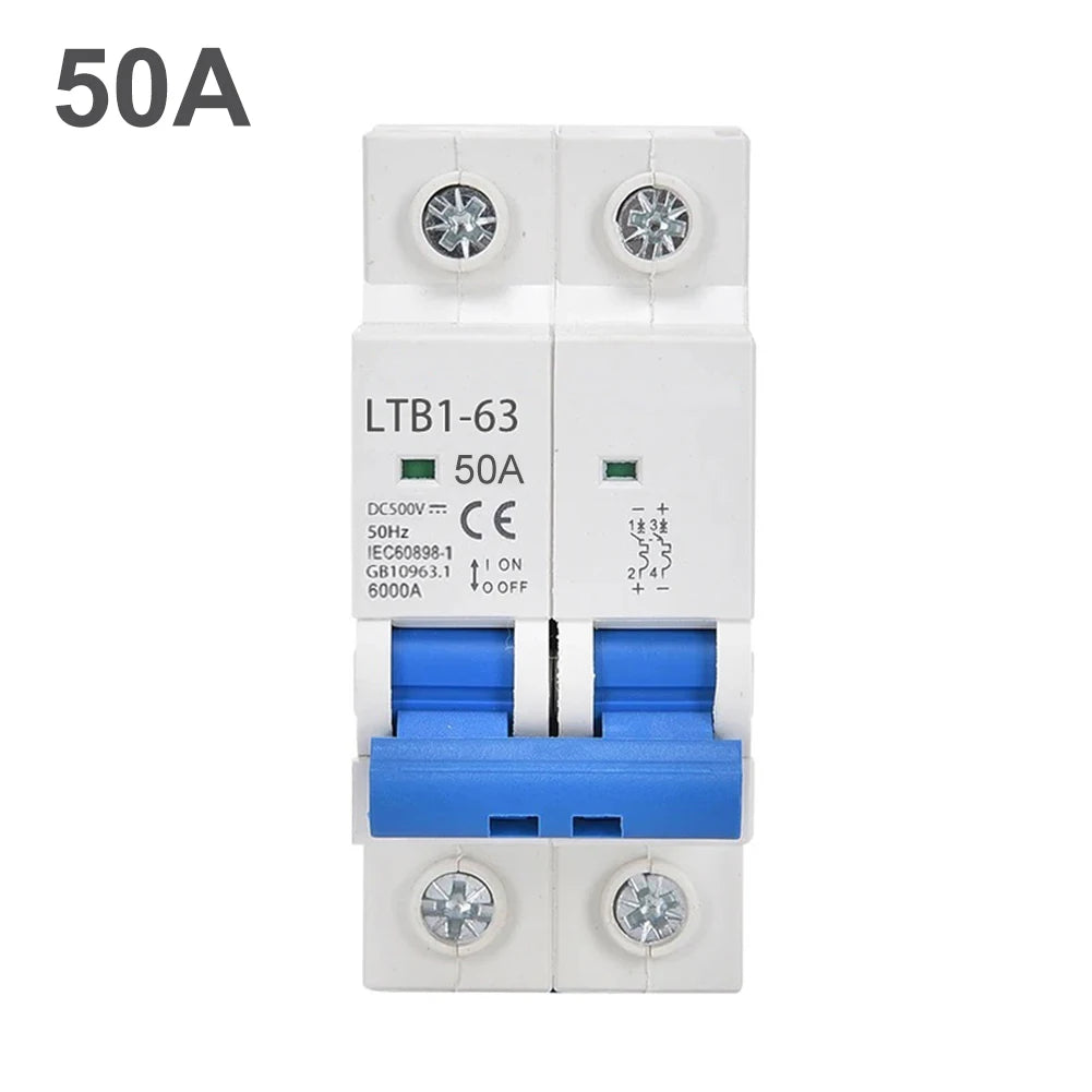 For Solar Photovoltaic Compatible DC 1000V Circuit Breaker Available in 6A to 63A Rated Currents for Overload Protection