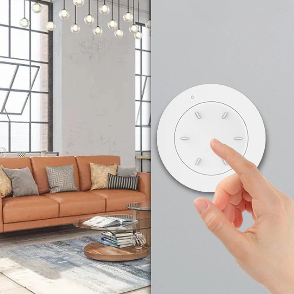 For Zigbee Smart Rotary Knob Switch for Controlling Light Bulbs Remotely with One Touch Operation and Wide Hub Compatibility