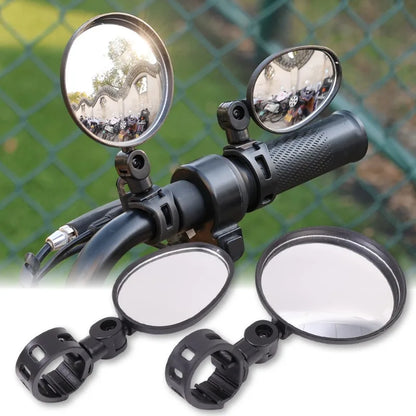 Universal Bike Mirrors Bike Handlebar Adjustable Rotating Wide Angle Rear View Mirror 360 Degree Rotation Cycling Accessories